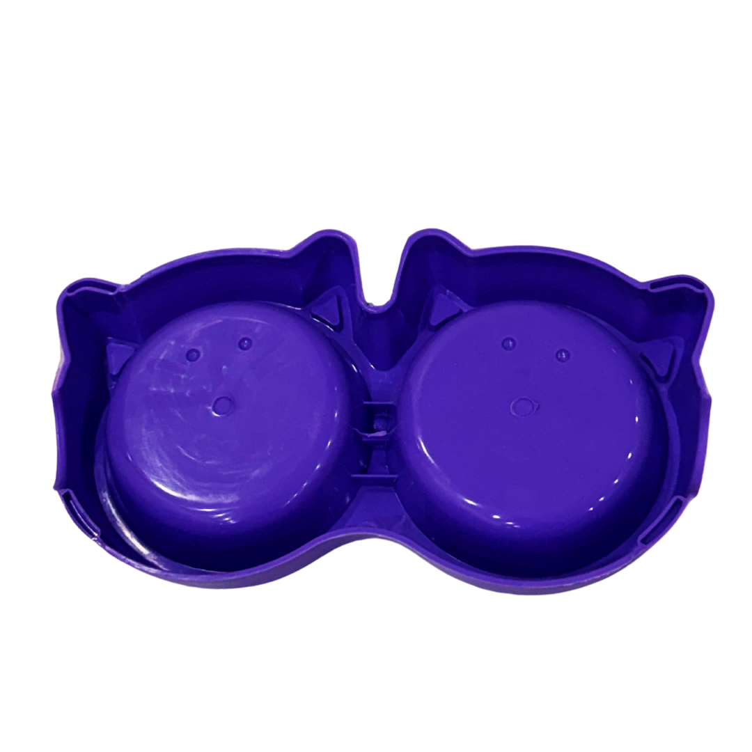 Cat shape dual bowl (plastic)