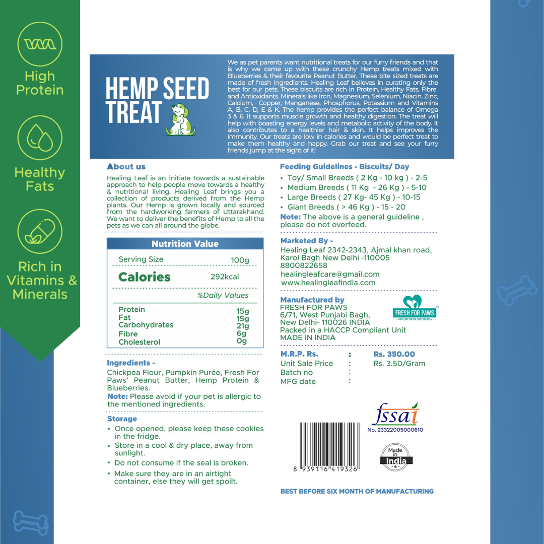 Hemp Blueberry Treat (100g) - Pet