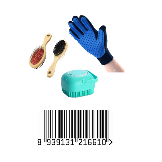 Combo of three (Hand Glove, Wooden brush & Shampoo Brush )