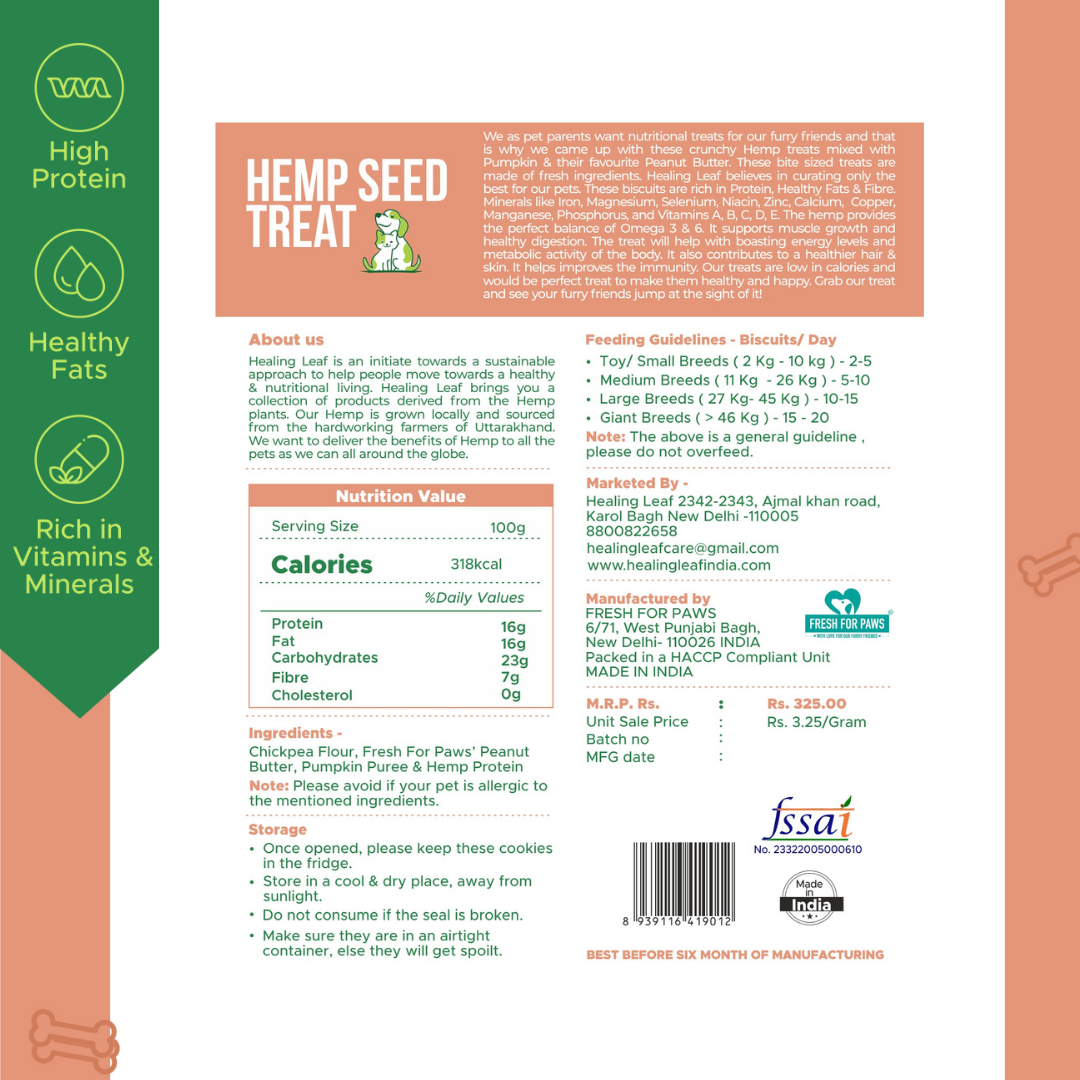 Hemp Pumpkin Treat (100g) - Pet