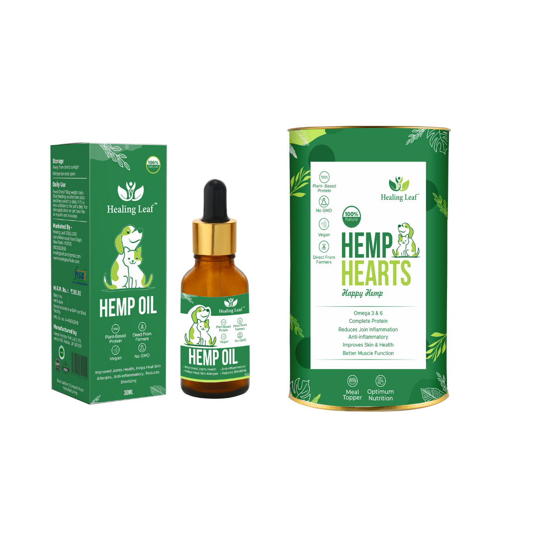 Hemp Hearts and 30ml Hemp Oil for Dogs and Cats