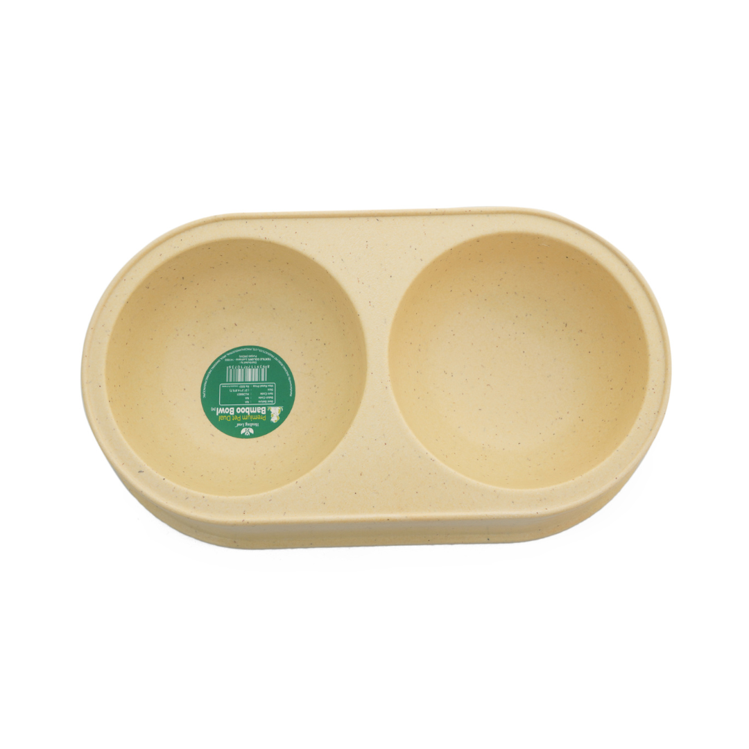 Eco-friendly Dual Bamboo Bowl For dogs and Cats