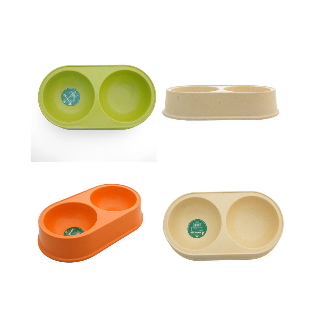 Eco-friendly Dual Bamboo Bowl For dogs and Cats
