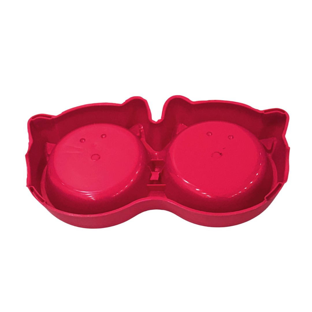 Cat shape dual bowl (plastic)