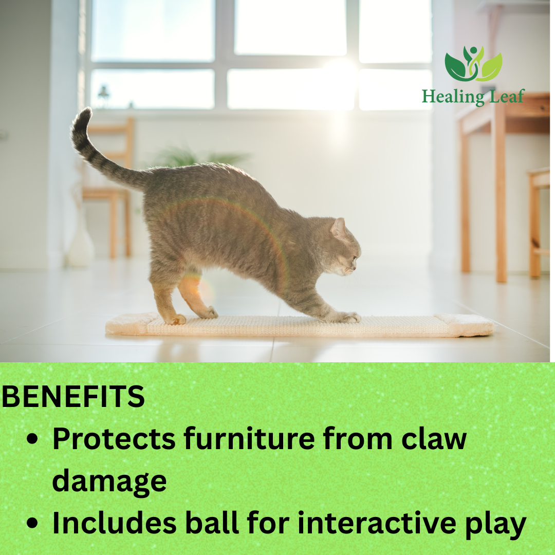 Healing Leaf Cat Scratcher Cardboard 2 in 1 Reversible Scratching Pad Recyclable Corrugated Scratch Toy with Wave Shape (Triangle Sctraching Pad with Balls)