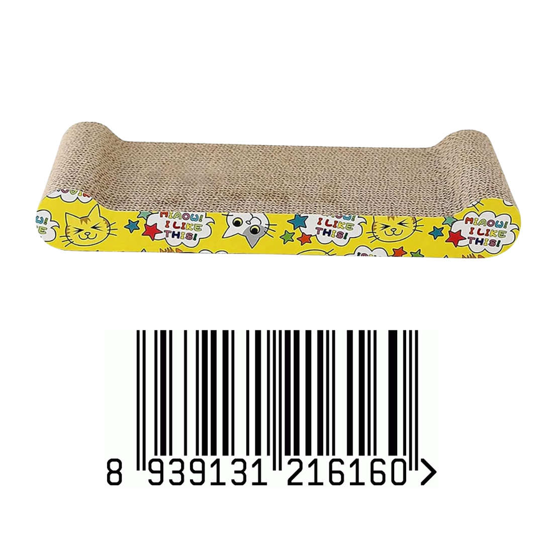 Healing Leaf's Cat Scratcher Cardboard 2 in 1 Reversible Scratching Pad Recyclable Corrugated Scratch Toy with Wave Shape (Bed Shape Scratching Pad)