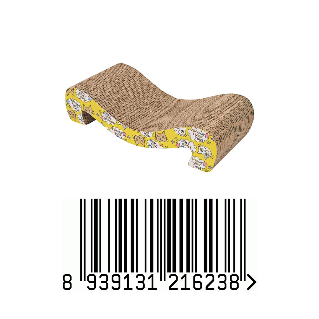 Healing leaf Cat Scratcher Cardboard 2 in 1 Reversible Scratching Pad Recyclable Corrugated Scratch Toy with Wave Shape (M Shape Mat)