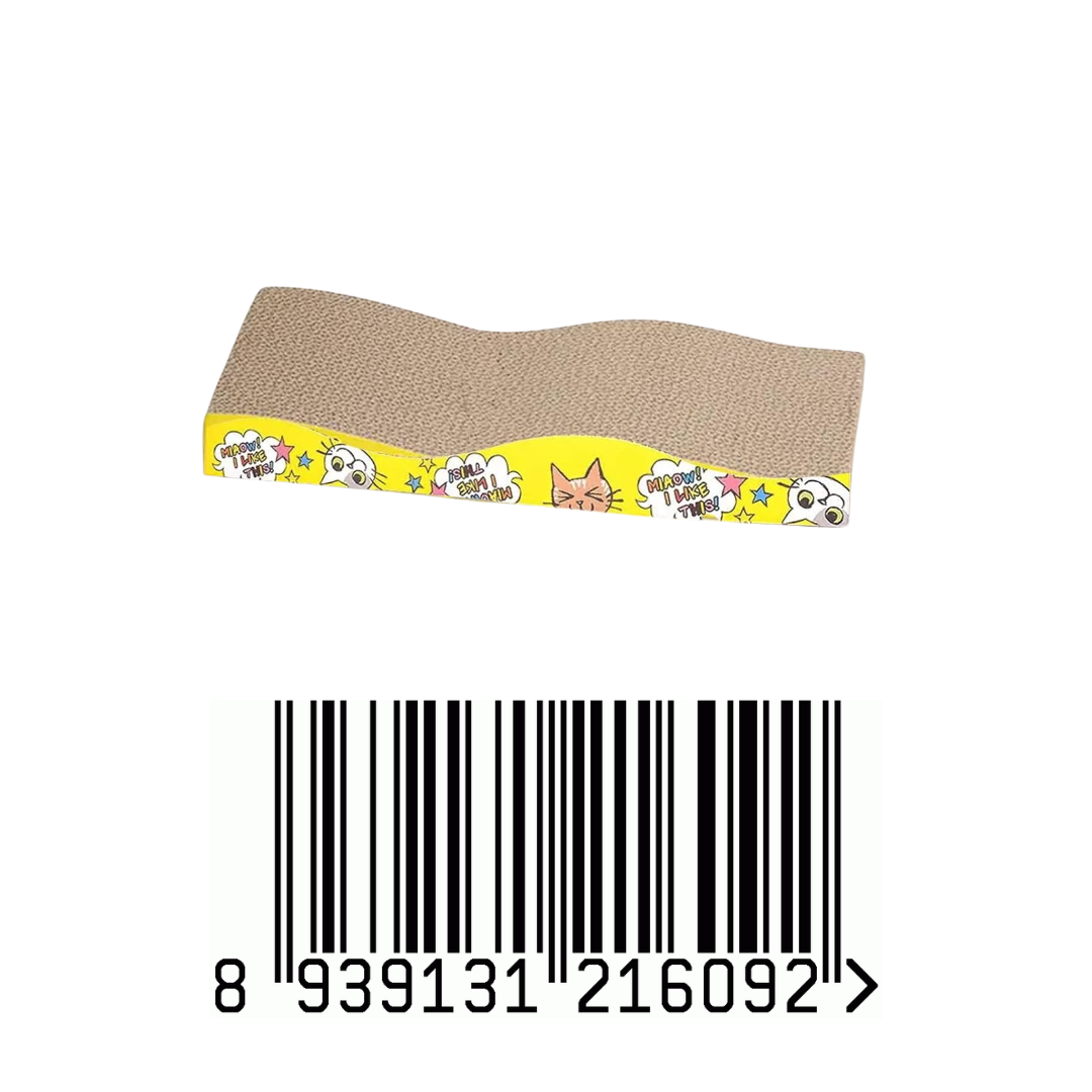 Healing Leaf's Cat Scratcher Cardboard 2 in 1 Reversible Scratching Pad Recyclable Corrugated Scratch Toy with Wave Shape (Ocean mat)