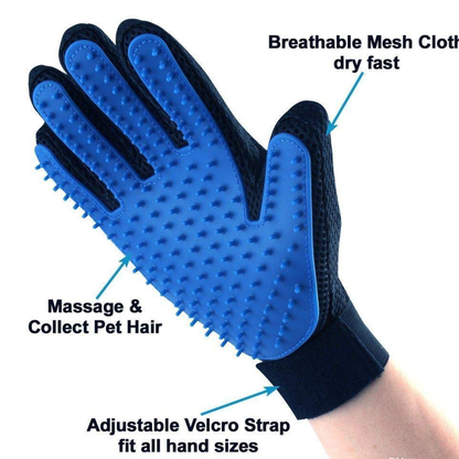 combo of 4 (slicker brush gloves shampoo and rubber brush )