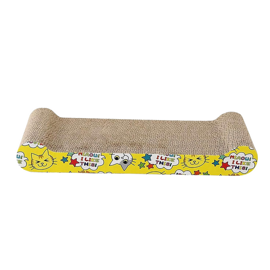Healing Leaf's Cat Scratcher Cardboard 2 in 1 Reversible Scratching Pad Recyclable Corrugated Scratch Toy with Wave Shape (Bed Shape Scratching Pad)