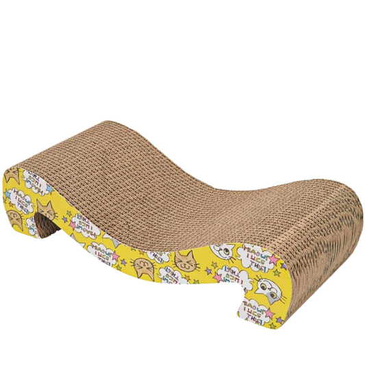 Healing leaf Cat Scratcher Cardboard 2 in 1 Reversible Scratching Pad Recyclable Corrugated Scratch Toy with Wave Shape (M Shape Mat)