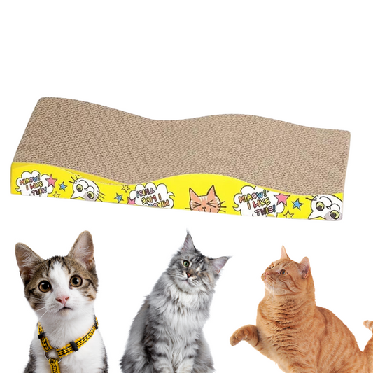 Healing Leaf's Cat Scratcher Cardboard 2 in 1 Reversible Scratching Pad Recyclable Corrugated Scratch Toy with Wave Shape (Ocean mat)