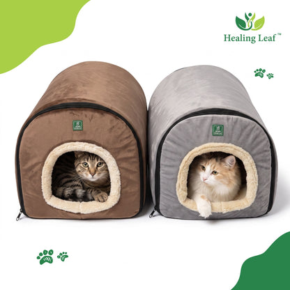 Cat portable bed with a handle above