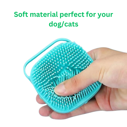 combo of 4 (slicker brush gloves shampoo and rubber brush )