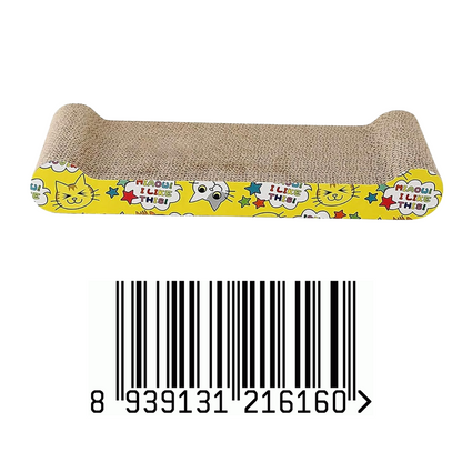 Healing Leaf's Cat Scratcher Cardboard 2 in 1 Reversible Scratching Pad Recyclable Corrugated Scratch Toy with Wave Shape (Bed Shape Scratching Pad)