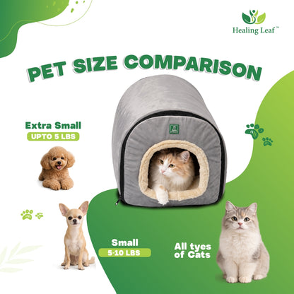 Cat portable bed with a handle above