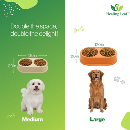 Eco-friendly Dual Bamboo Bowl For dogs and Cats