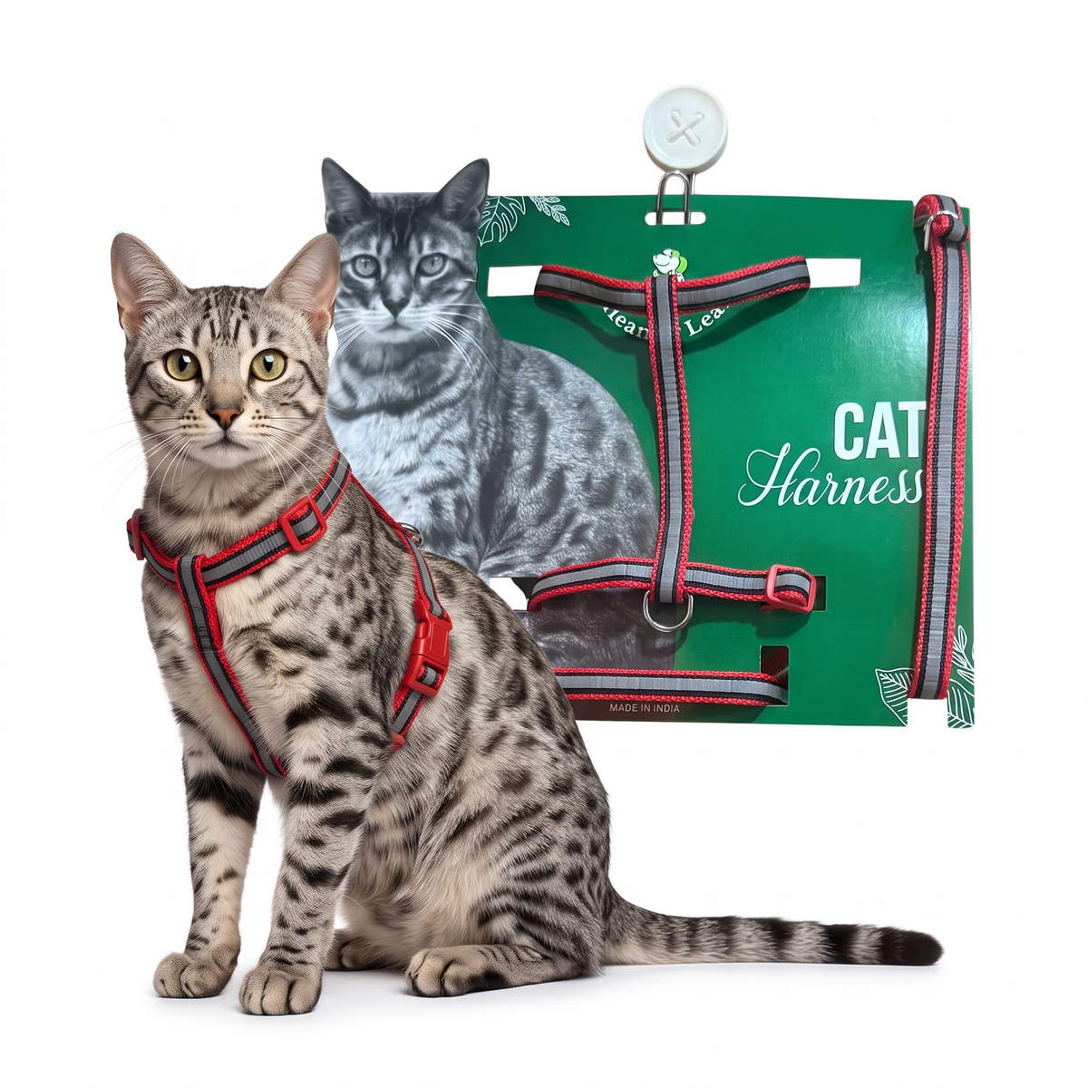 Cat Reflective Harness Single Strap (set of 3) Collar, Leash and Harness