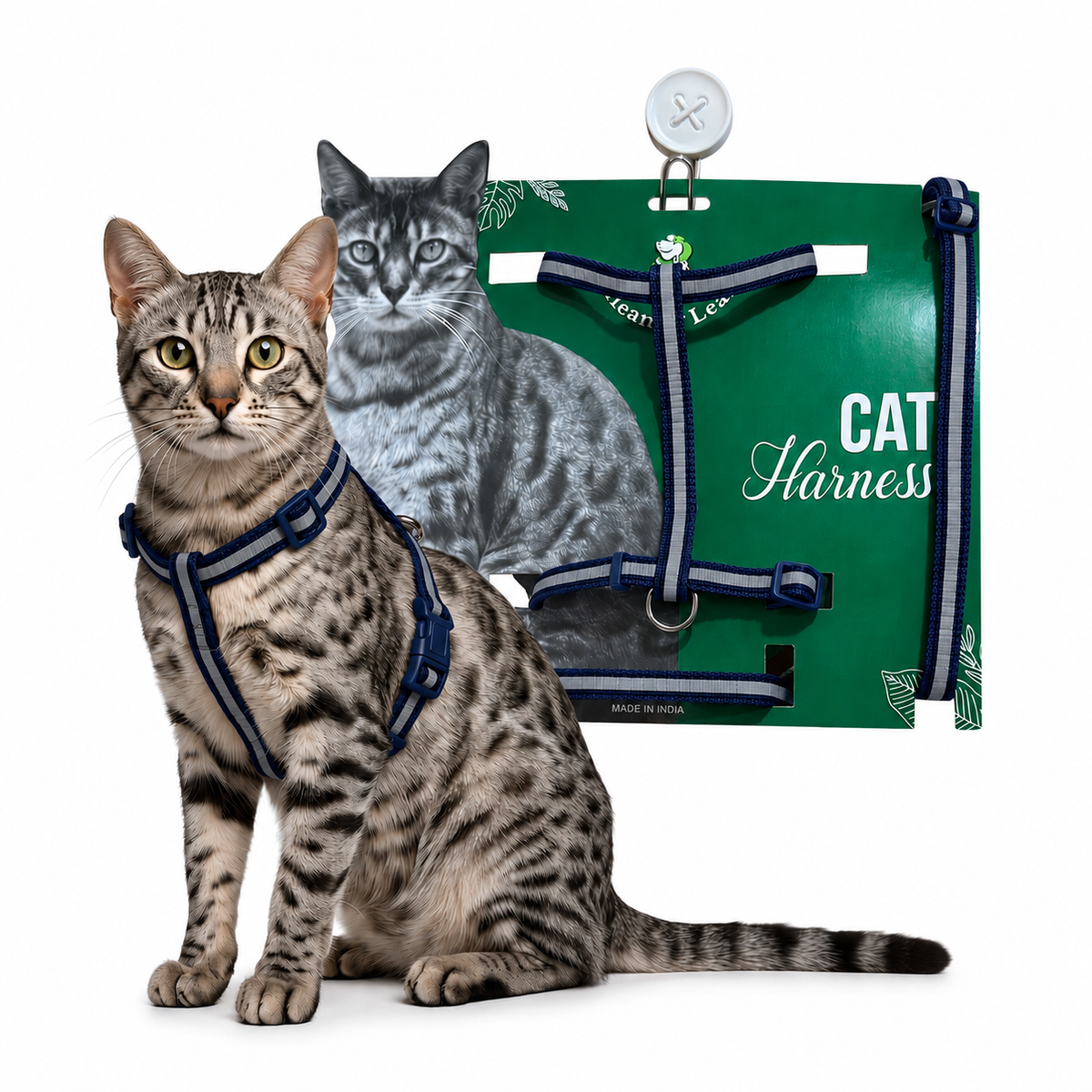 Cat Reflective Harness Single Strap (set of 3) Collar, Leash and Harness