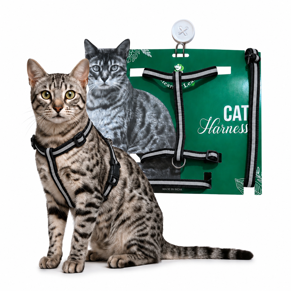 Cat Reflective Harness Single Strap (set of 3) Collar, Leash and Harness