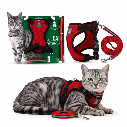 Cat body reflective Harness ( Set of 3 ) Collar ,Leash and Harness