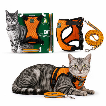 Cat body reflective Harness ( Set of 3 ) Collar ,Leash and Harness