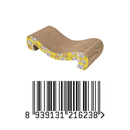 Healing leaf Cat Scratcher Cardboard 2 in 1 Reversible Scratching Pad Recyclable Corrugated Scratch Toy with Wave Shape (M Shape Mat)