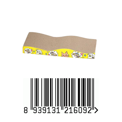 Healing Leaf's Cat Scratcher Cardboard 2 in 1 Reversible Scratching Pad Recyclable Corrugated Scratch Toy with Wave Shape (Ocean mat)