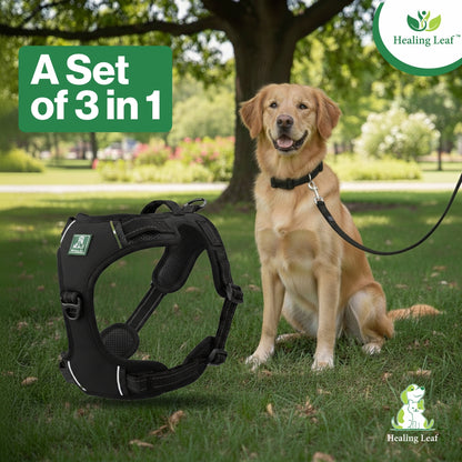 Dog Harness| Vest Harness for Dogs & Puppy | Adjustable Straps & Buckle | Soft & Breathable | 3M Reflective Padded Handle Harness with Secure Fit | Easy Control Dogs Chest Belt