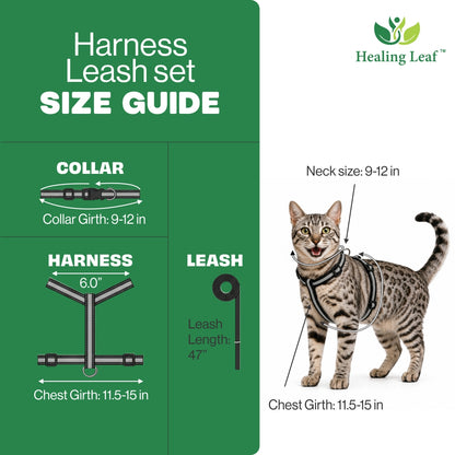 Cat Reflective Harness Single Strap (set of 3) Collar, Leash and Harness